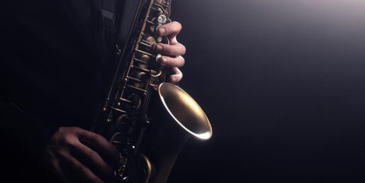 An image of someone playing a saxophone.
