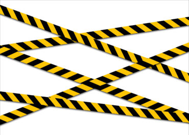 caution tape across white background