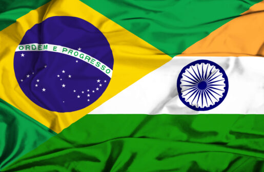 A combination of the Brazilian and Indian flags.