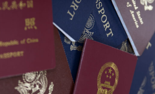 An image of various passport covers.