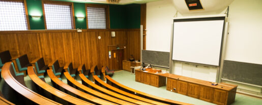 An image of an empty lecture hall.