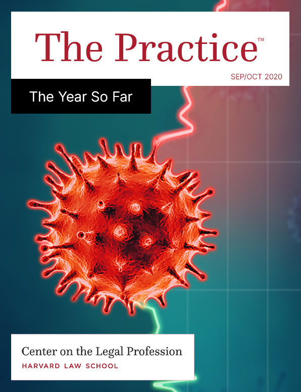 The Practice for Sep/Oct 2020 on "The Year So Far" has the image of a spikey red covid ball on it.