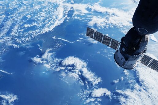 A space satellite above the Earth's surface