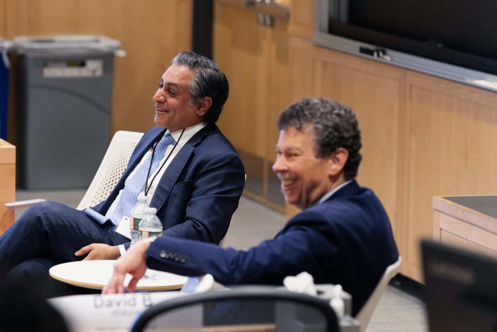 David B. Wilkins and Viral Patel smile.